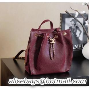 Buy Cheap Chanel Grained Calfskin 25 Medium Backpack Bag AS5600 Burgundy 2025
