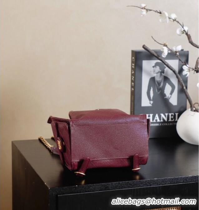 Buy Cheap Chanel Grained Calfskin 25 Medium Backpack Bag AS5600 Burgundy 2025