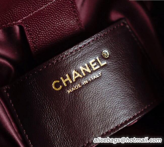 Buy Cheap Chanel Grained Calfskin 25 Medium Backpack Bag AS5600 Burgundy 2025