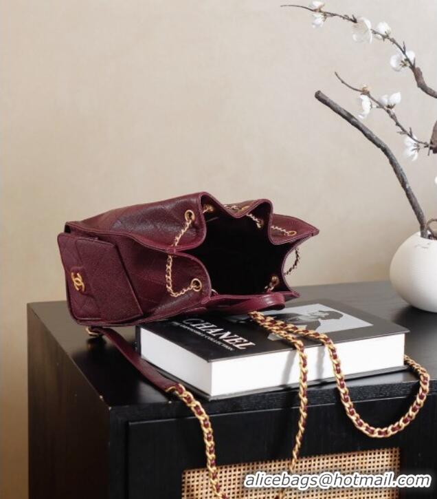 Buy Cheap Chanel Grained Calfskin 25 Medium Backpack Bag AS5600 Burgundy 2025