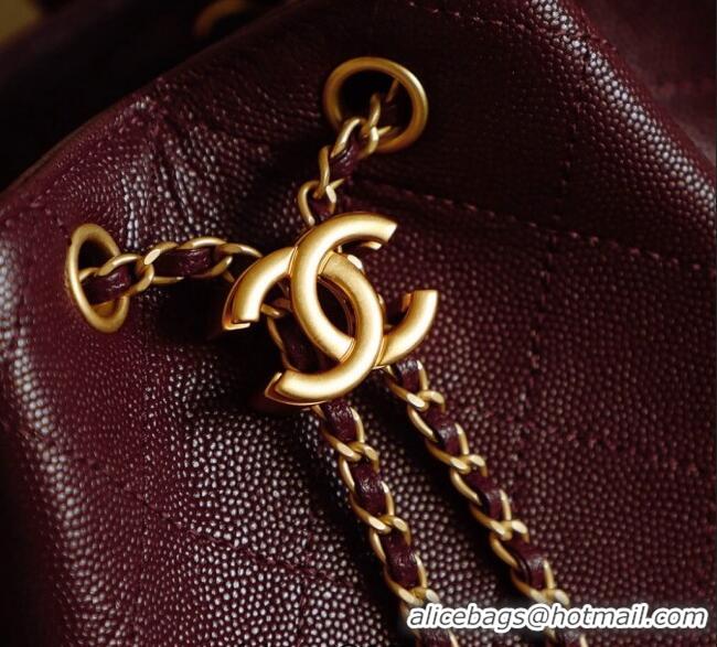 Buy Cheap Chanel Grained Calfskin 25 Medium Backpack Bag AS5600 Burgundy 2025