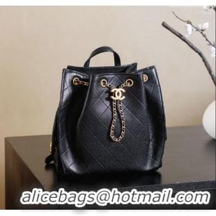 New Fashion Chanel Grained Calfskin 25 Medium Backpack Bag AS5600 Black 2025