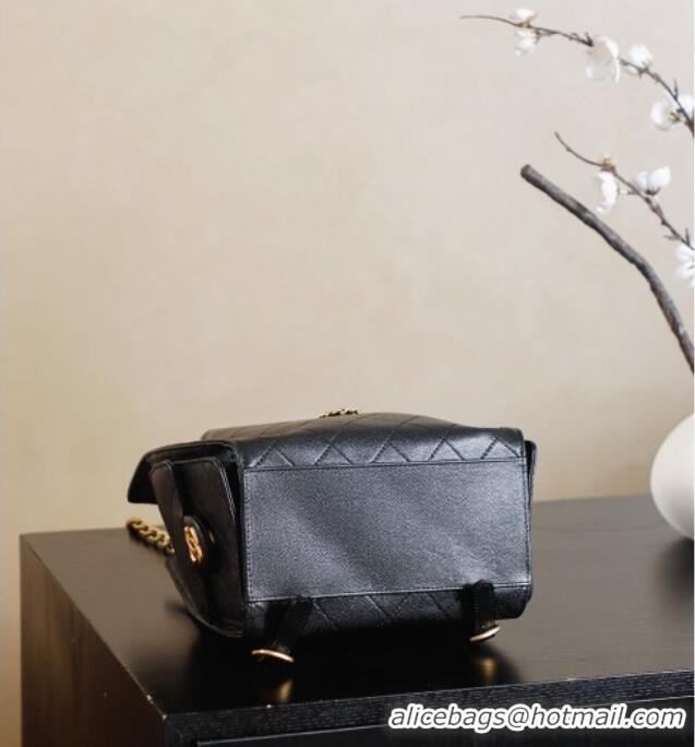 New Fashion Chanel Grained Calfskin 25 Medium Backpack Bag AS5600 Black 2025