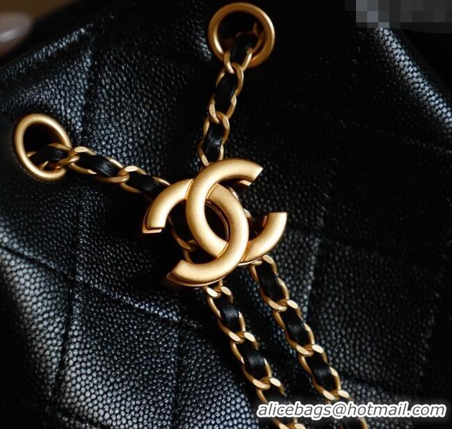 New Fashion Chanel Grained Calfskin 25 Medium Backpack Bag AS5600 Black 2025