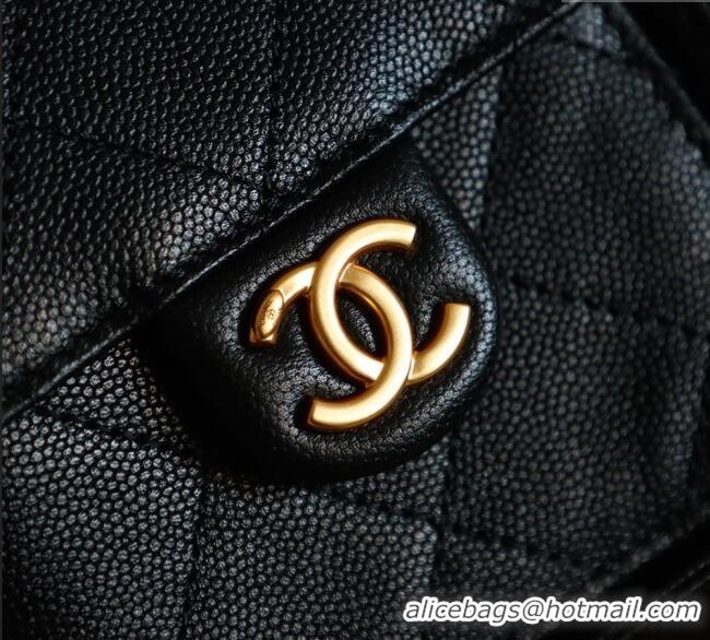 New Fashion Chanel Grained Calfskin 25 Medium Backpack Bag AS5600 Black 2025