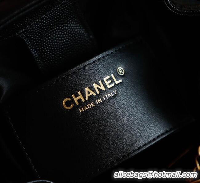 New Fashion Chanel Grained Calfskin 25 Medium Backpack Bag AS5600 Black 2025