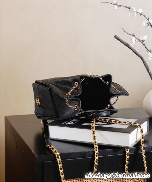 New Fashion Chanel Grained Calfskin 25 Medium Backpack Bag AS5600 Black 2025