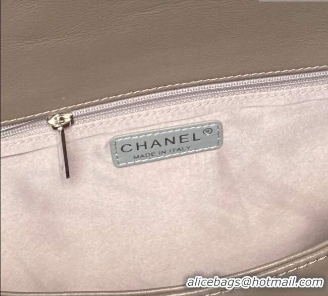 Inexpensive Chanel Printed Leather Vintage Airport Flap Bag A9902 Grey 2025