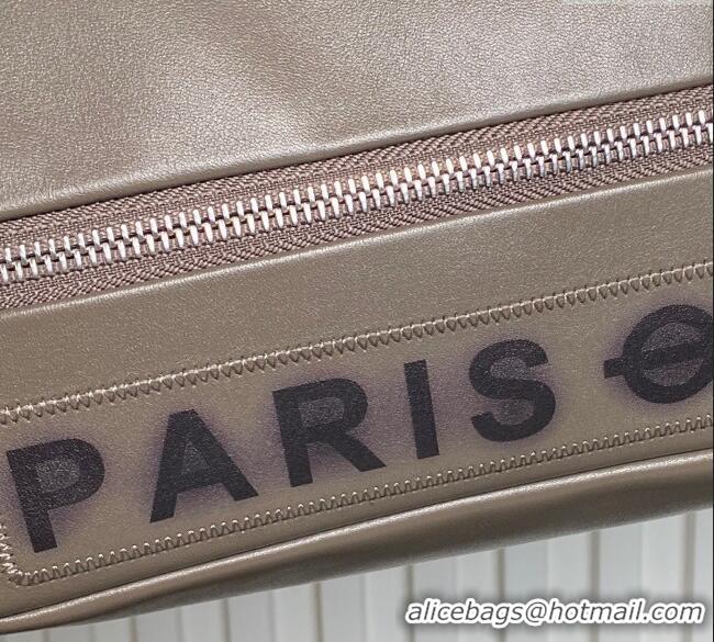 Inexpensive Chanel Printed Leather Vintage Airport Flap Bag A9902 Grey 2025