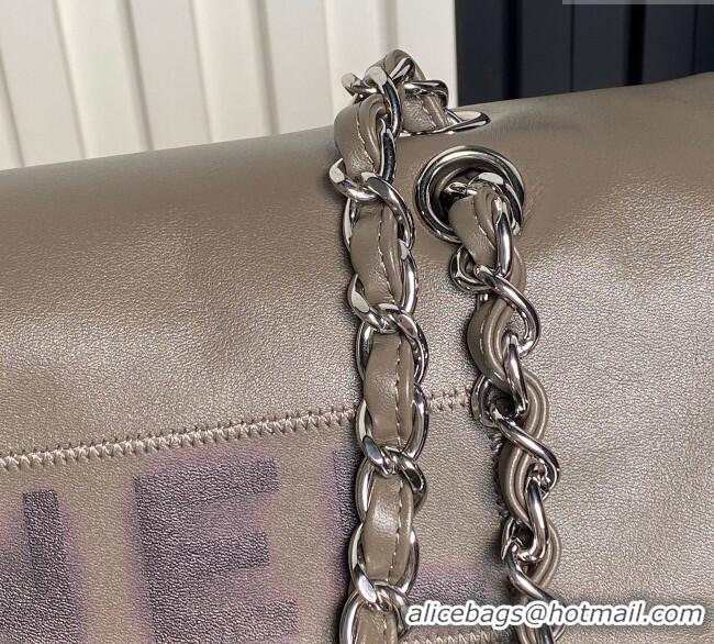 Inexpensive Chanel Printed Leather Vintage Airport Flap Bag A9902 Grey 2025