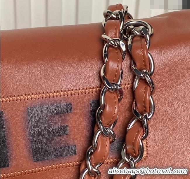Luxury Cheap Chanel Printed Leather Vintage Airport Flap Bag A9902 Brown 2025