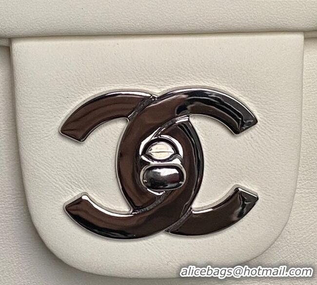 Most Popular Chanel Printed Leather Vintage Airport Flap Bag A9902 White/Black 2025