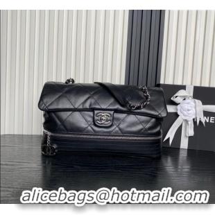 Discount Price Chanel Quilted Calfskin Leather Vintage Airport Flap Bag A9902 Black 2025