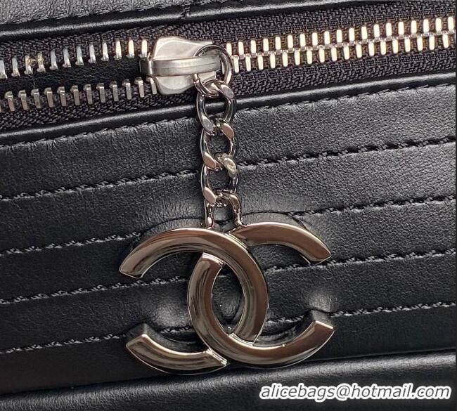 Discount Price Chanel Quilted Calfskin Leather Vintage Airport Flap Bag A9902 Black 2025