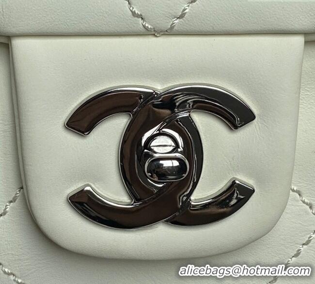 Luxury Cheap Chanel Quilted Calfskin Leather Vintage Airport Flap Bag A9902 White 2025