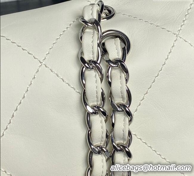 Luxury Cheap Chanel Quilted Calfskin Leather Vintage Airport Flap Bag A9902 White 2025