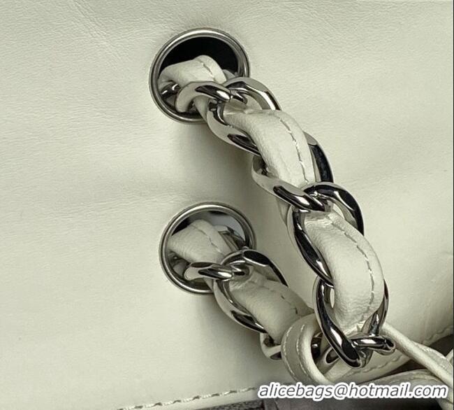 Luxury Cheap Chanel Quilted Calfskin Leather Vintage Airport Flap Bag A9902 White 2025