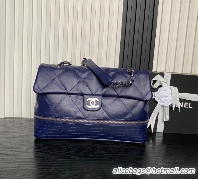 Affordable Price Chanel Quilted Calfskin Leather Vintage Airport Flap Bag A9902 Blue 2025