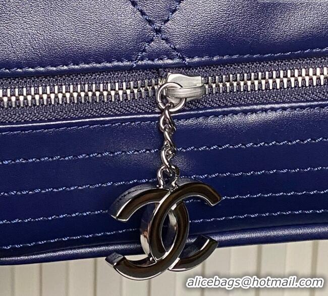 Affordable Price Chanel Quilted Calfskin Leather Vintage Airport Flap Bag A9902 Blue 2025
