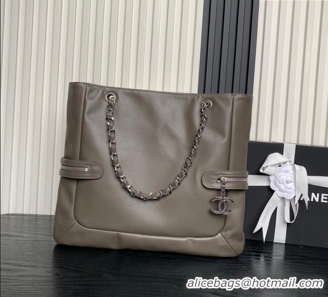 Market Sells Chanel Printed Leather Vintage Airport Shopping Bag A9901 Grey 2025