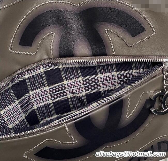 Market Sells Chanel Printed Leather Vintage Airport Shopping Bag A9901 Grey 2025