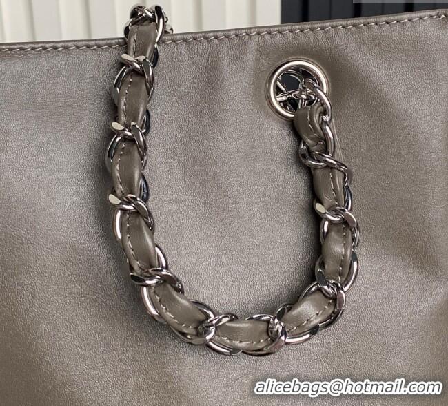 Market Sells Chanel Printed Leather Vintage Airport Shopping Bag A9901 Grey 2025
