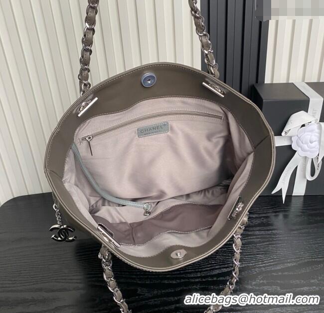 Market Sells Chanel Printed Leather Vintage Airport Shopping Bag A9901 Grey 2025