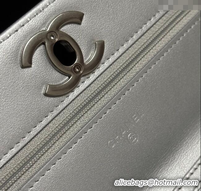 Shop Bulk Chanel Grained Calfskin Wallet On Chain WOC AP3938 Silver 2025