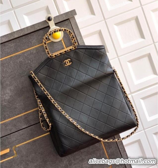 Best Cheap Chanel Quilted Leather Large Flap Handbag CH101001 Black 2025