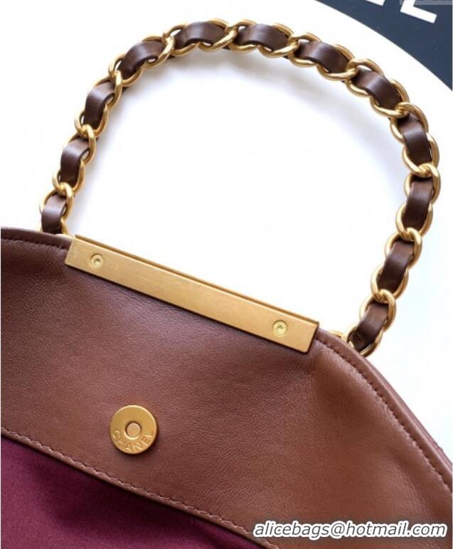 Low Cost Chanel Quilted Leather Large Flap Handbag CH101001 Dark Brown 2025