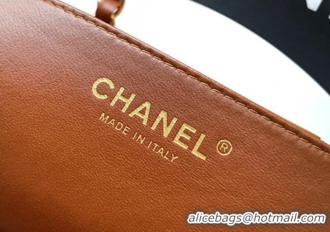 Luxury Classic Chanel Quilted Leather Large Flap Handbag CH101001 Caramel Brown 2025