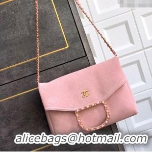 New Arrivals Chanel Quilted Suede Large Flap Handbag CH101001 Pink 2025