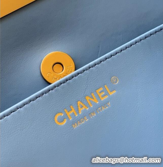 Market Sells Chanel Quilted Suede Large Flap Handbag CH101001 Dusty Blue 2025