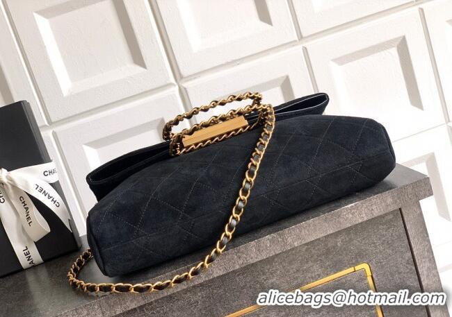 New Product Chanel Quilted Suede Large Flap Handbag CH101001 Black 2025