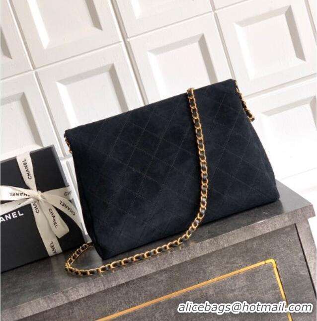 New Product Chanel Quilted Suede Large Flap Handbag CH101001 Black 2025