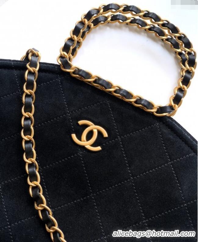 New Product Chanel Quilted Suede Large Flap Handbag CH101001 Black 2025