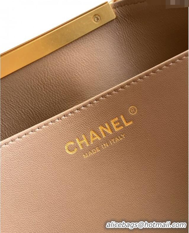 New Stylish Chanel Quilted Suede Large Flap Handbag CH101001 Khaki Yellow 2025