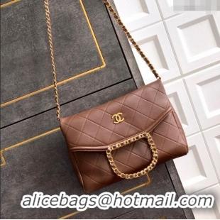 Inexpensive Chanel Quilted Leather Medium Flap Handbag CH101001 Dark Brown 2025