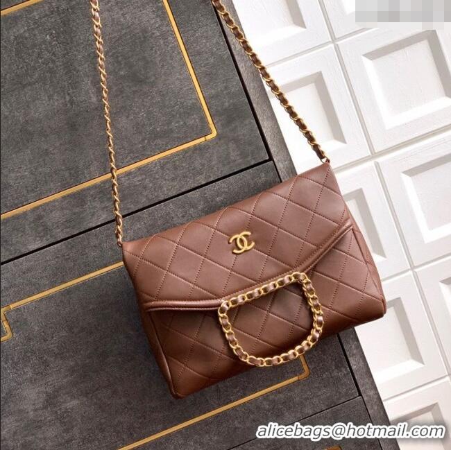 Inexpensive Chanel Quilted Leather Medium Flap Handbag CH101001 Dark Brown 2025