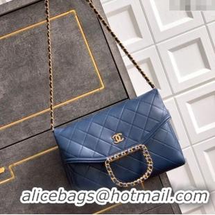 Top Quality Chanel Quilted Leather Medium Flap Handbag CH101001 Midnight Blue 2025