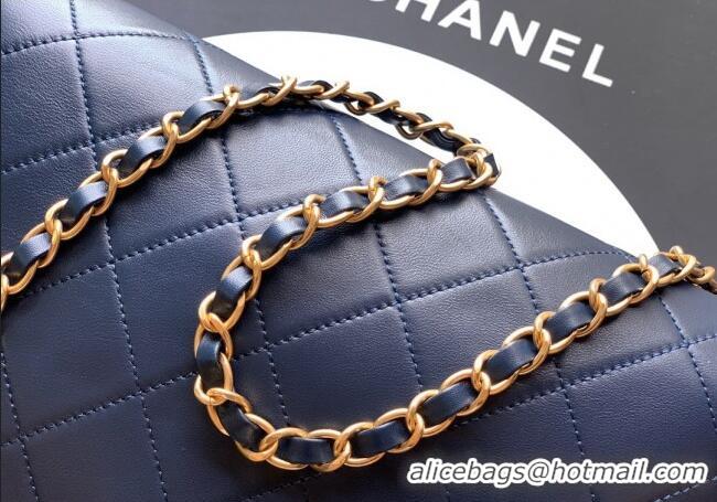 Top Quality Chanel Quilted Leather Medium Flap Handbag CH101001 Midnight Blue 2025
