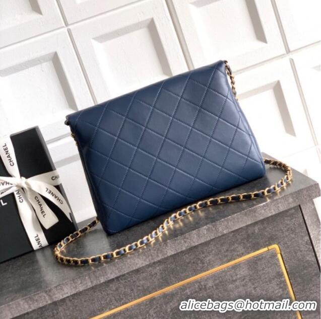 Top Quality Chanel Quilted Leather Medium Flap Handbag CH101001 Midnight Blue 2025