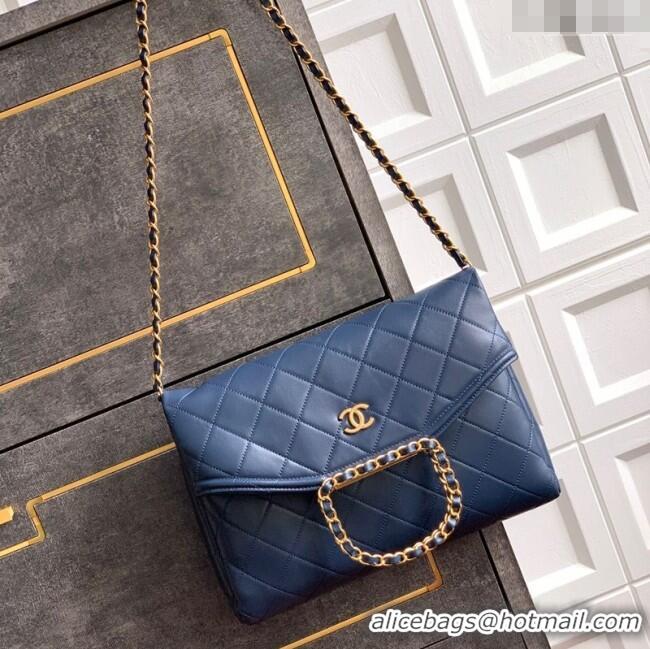 Top Quality Chanel Quilted Leather Medium Flap Handbag CH101001 Midnight Blue 2025