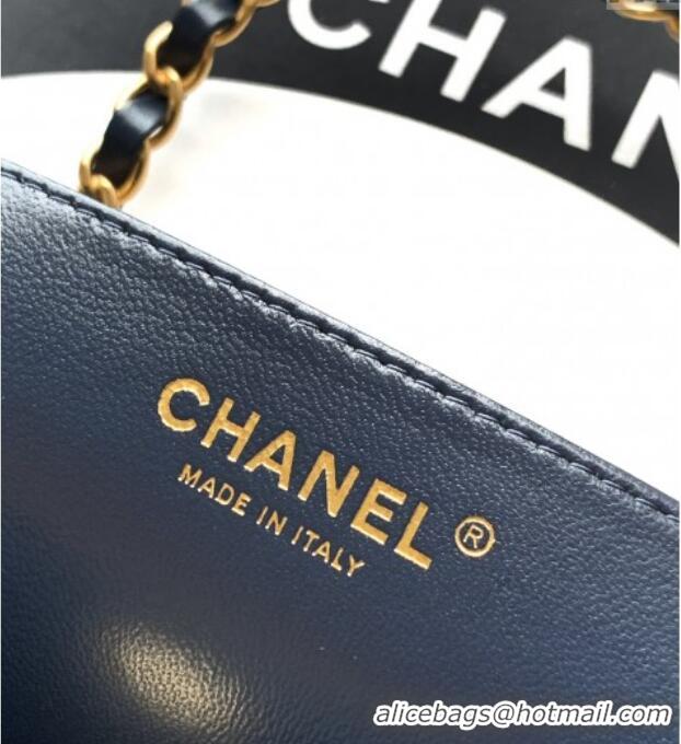 Top Quality Chanel Quilted Leather Medium Flap Handbag CH101001 Midnight Blue 2025