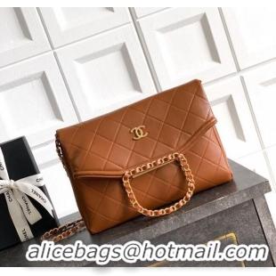 Buy Classic Chanel Quilted Leather Medium Flap Handbag CH101001 Caramel Brown 2025