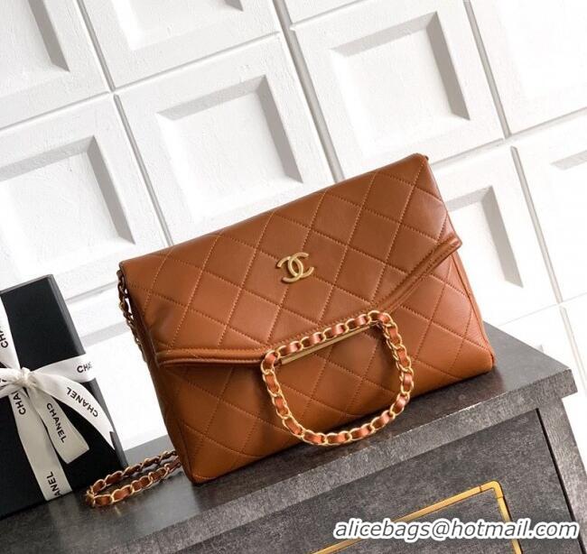 Buy Classic Chanel Quilted Leather Medium Flap Handbag CH101001 Caramel Brown 2025