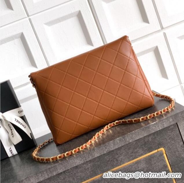 Buy Classic Chanel Quilted Leather Medium Flap Handbag CH101001 Caramel Brown 2025