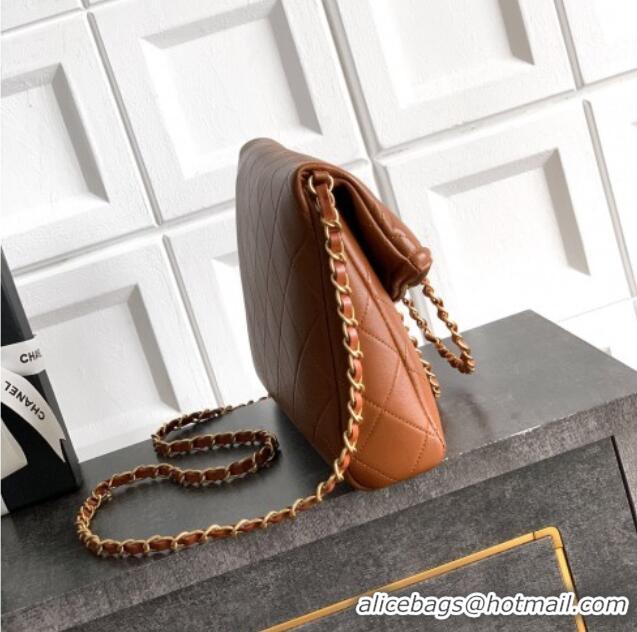 Buy Classic Chanel Quilted Leather Medium Flap Handbag CH101001 Caramel Brown 2025
