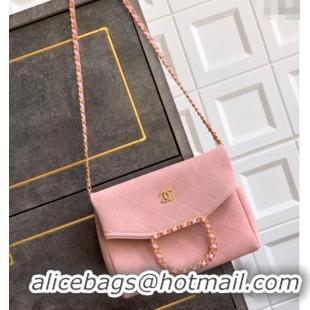 New Fashion Chanel Quilted Suede Medium Flap Handbag CH101001 Pink 2025