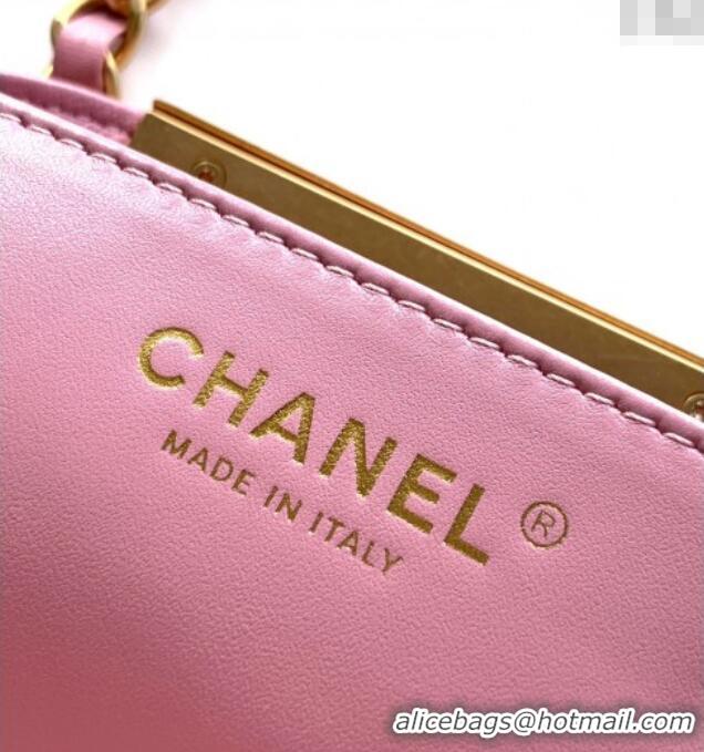 New Fashion Chanel Quilted Suede Medium Flap Handbag CH101001 Pink 2025